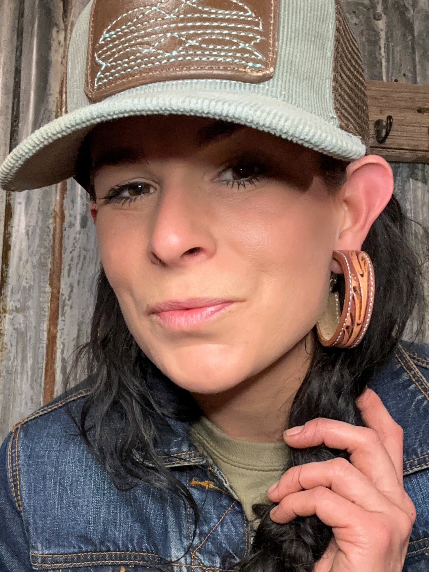 Tooled Vera Hoop Earrings 50mm