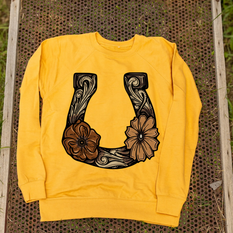 Tooled Horseshoe Lightweight Crewneck