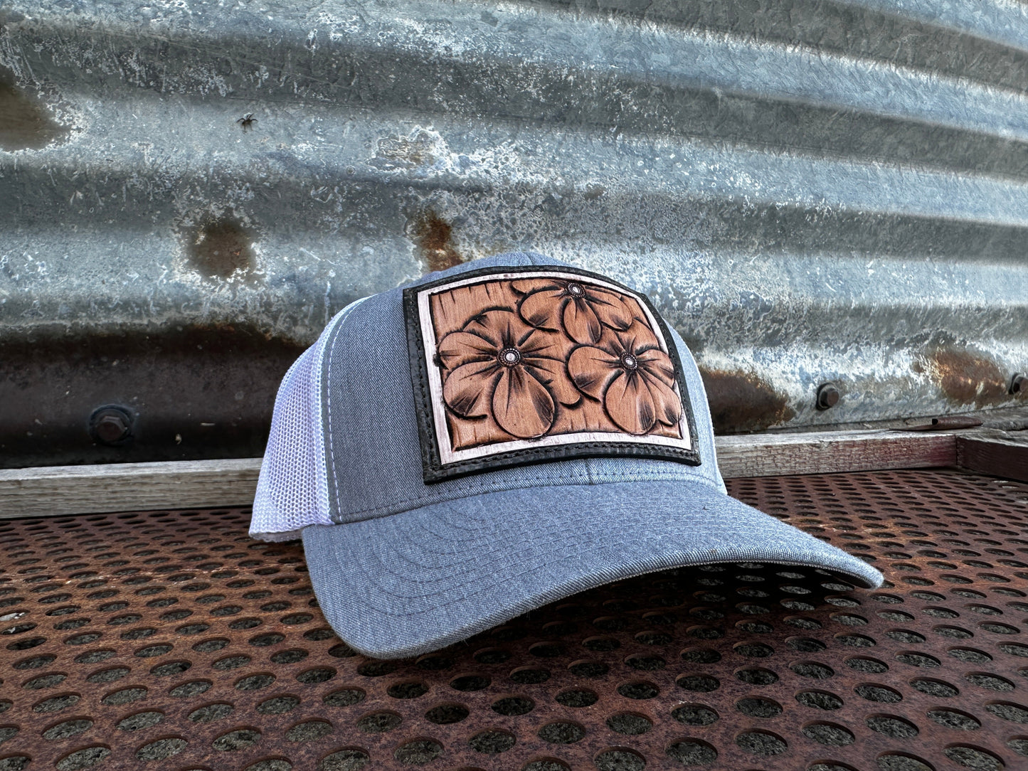 The Primerose Hand Tooled Patch Cap