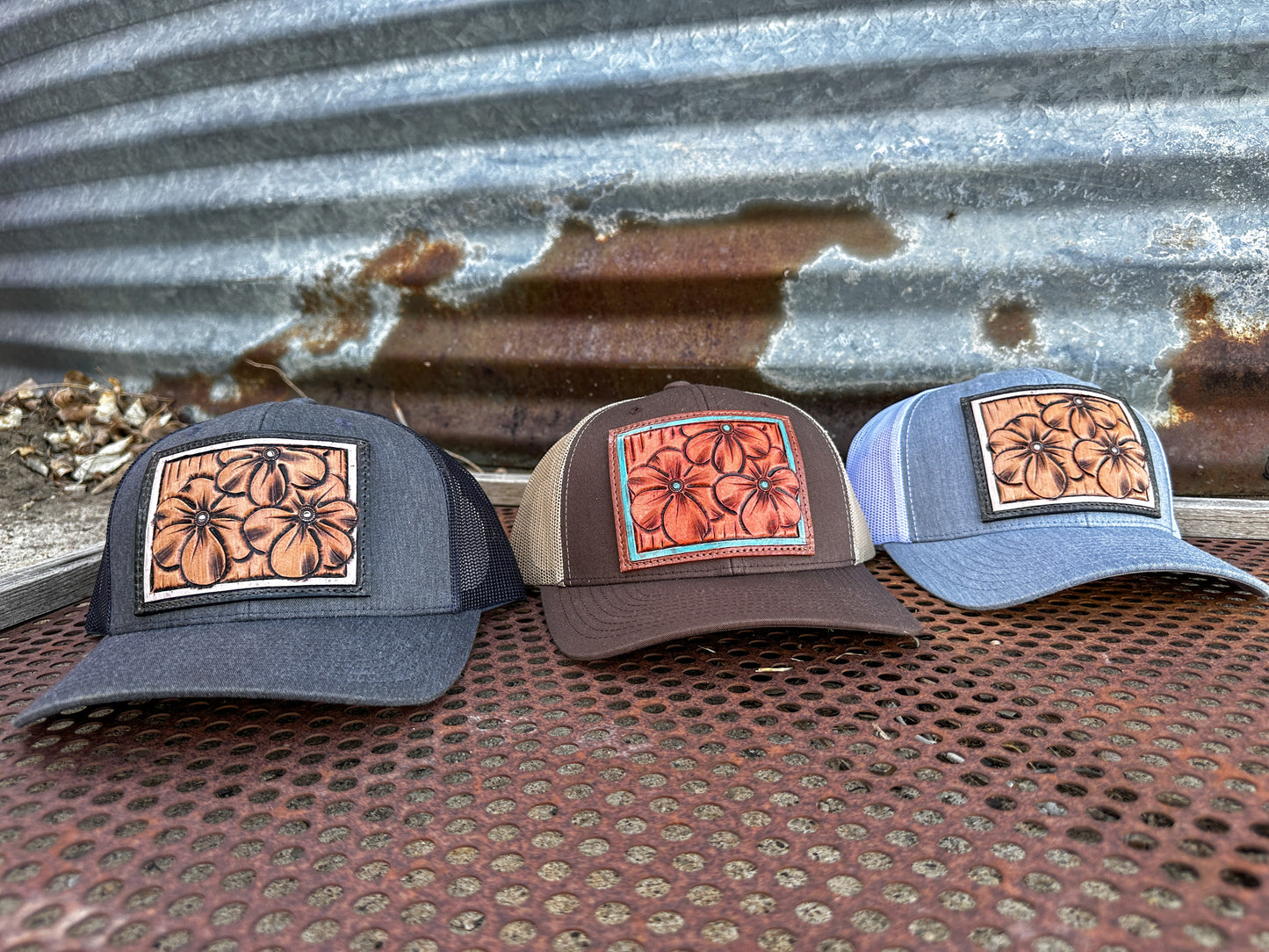The Primerose Hand Tooled Patch Cap