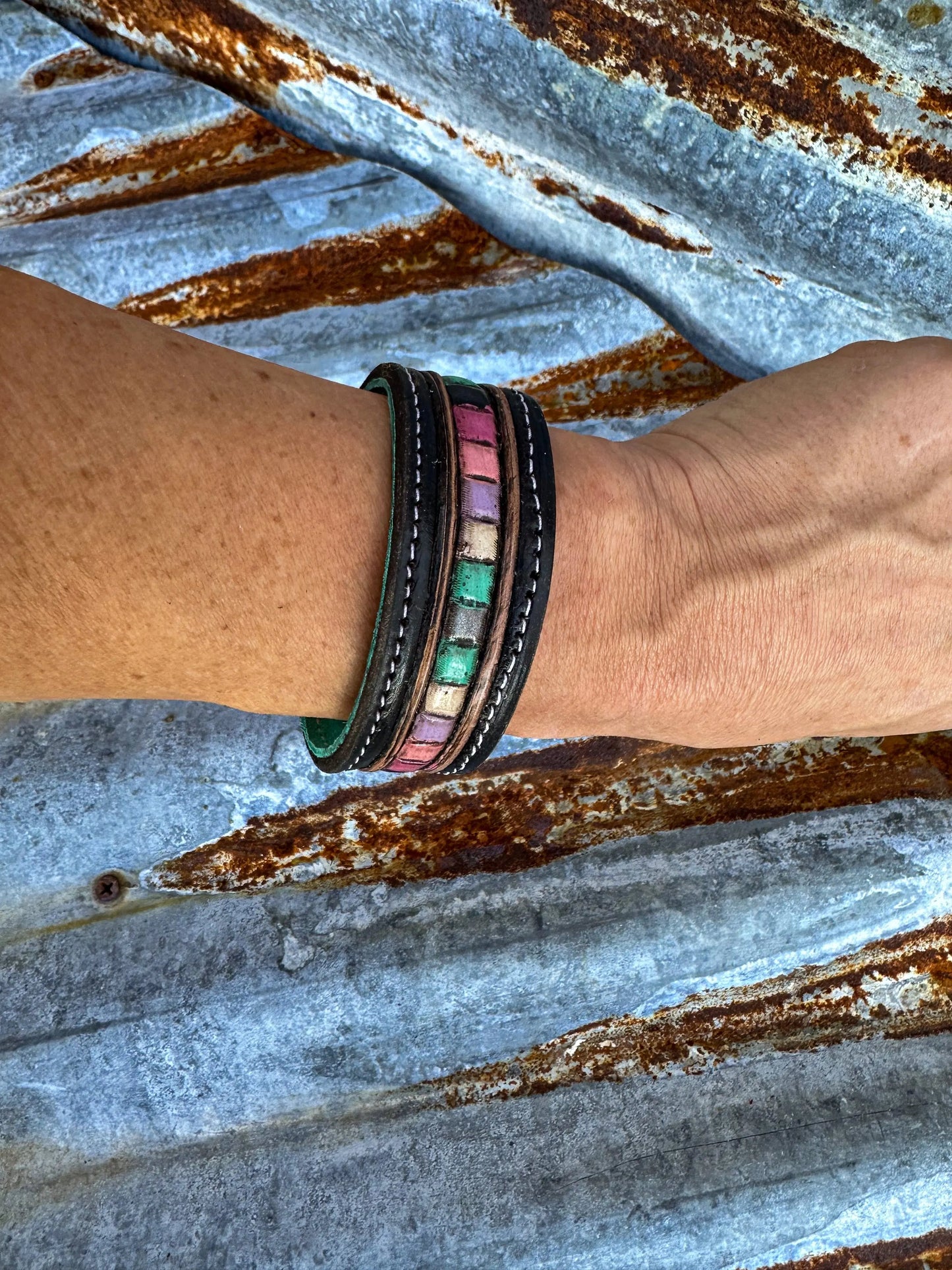 Beaded Turquoise Tooled Cuff The Rodeo Rose