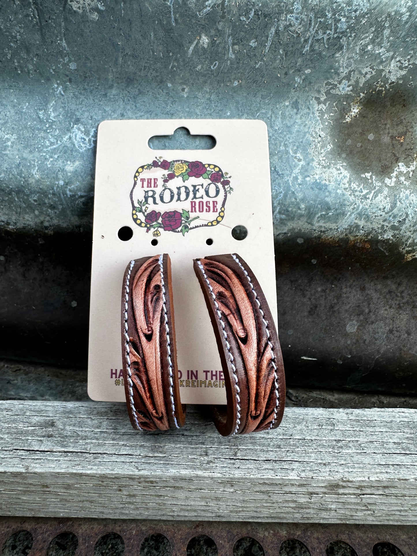 Tooled Vera Hoop Earrings 50mm