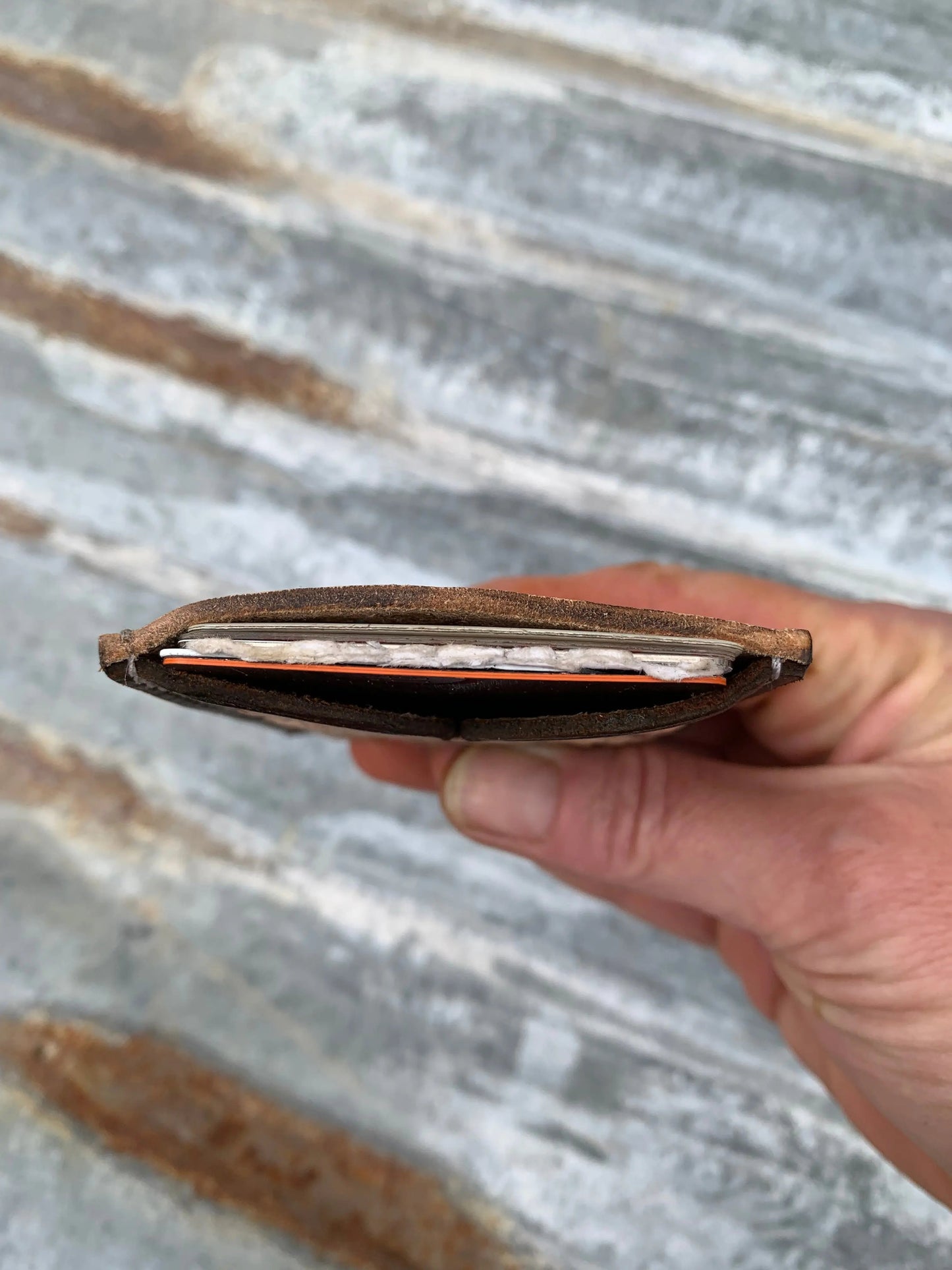 Front Pocket Hand Tooled Leather Wallet with a Sheridan Flower The Rodeo Rose