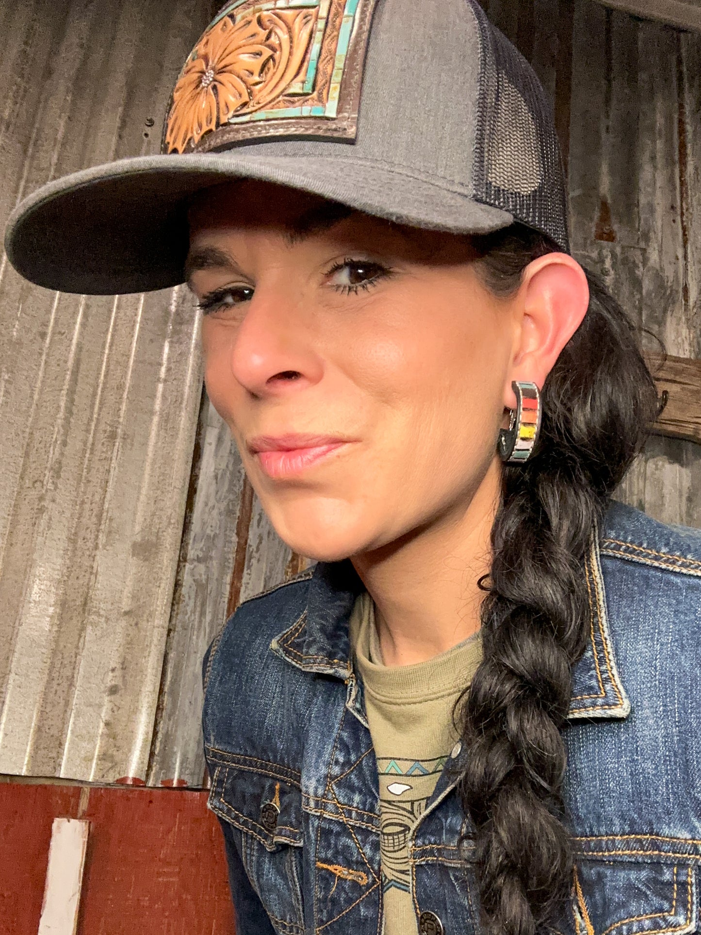 Beaded Vera Hoop Earrings 30mm