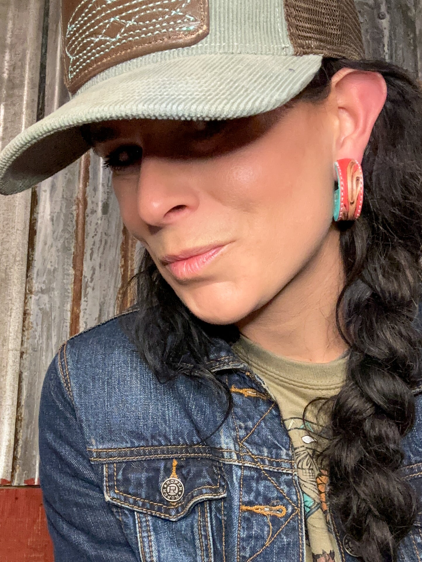 Tooled Vera Hoop Earrings 30mm