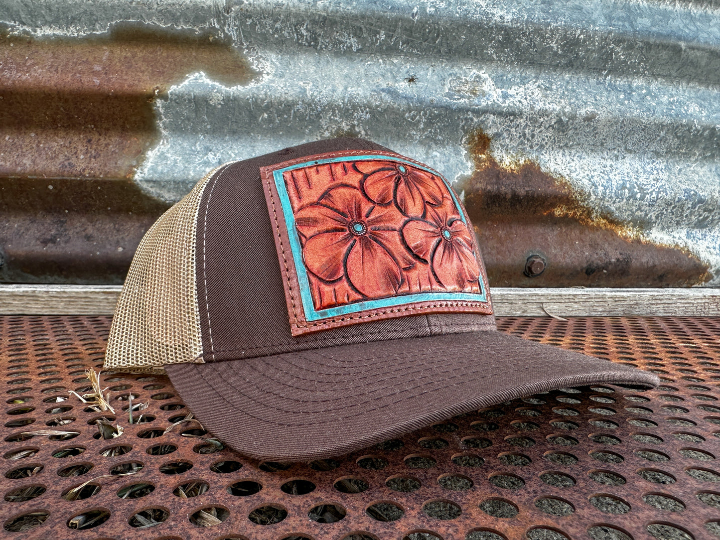 The Primerose Hand Tooled Patch Cap