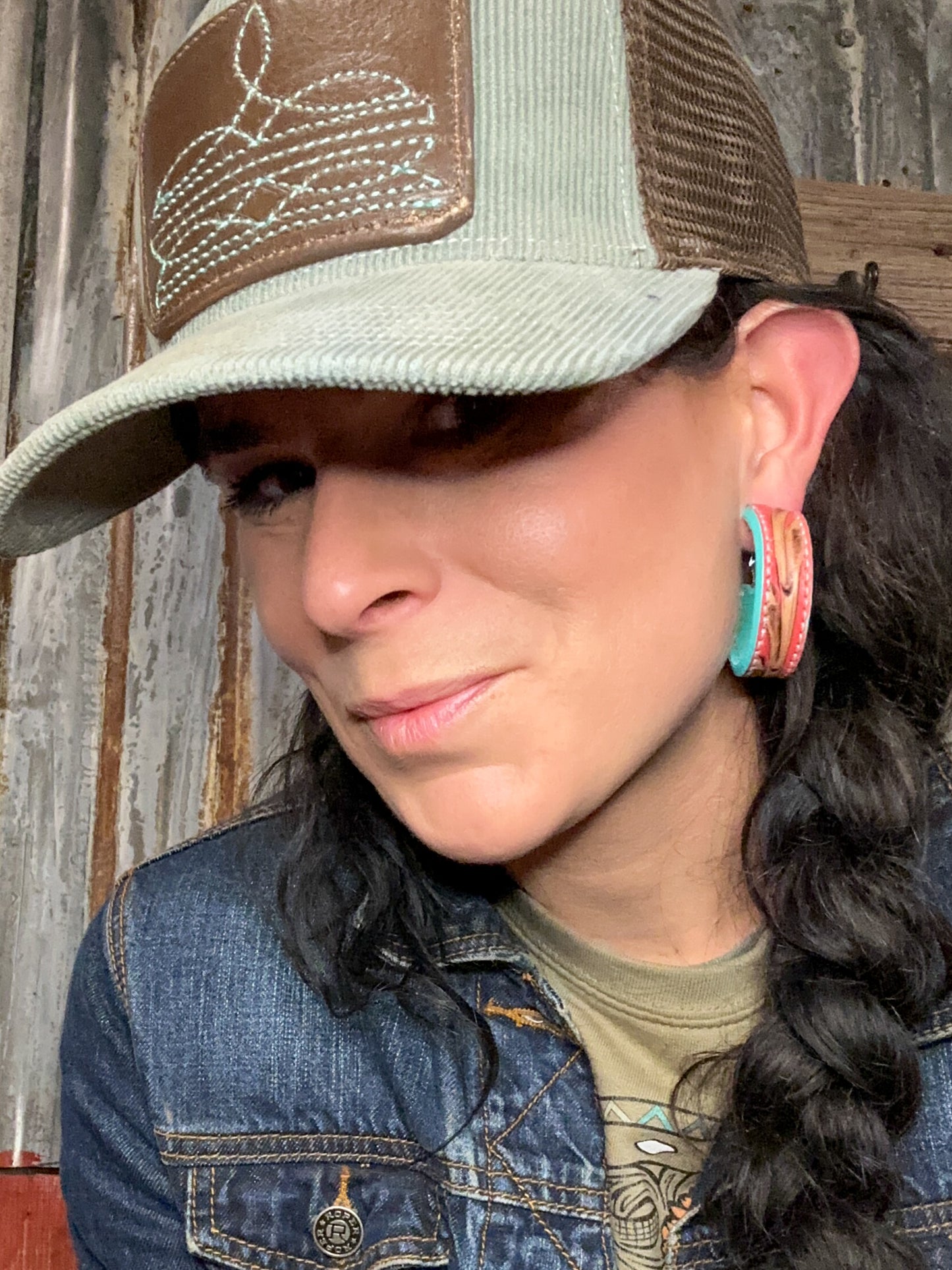 Tooled Vera Hoop Earrings 40mm