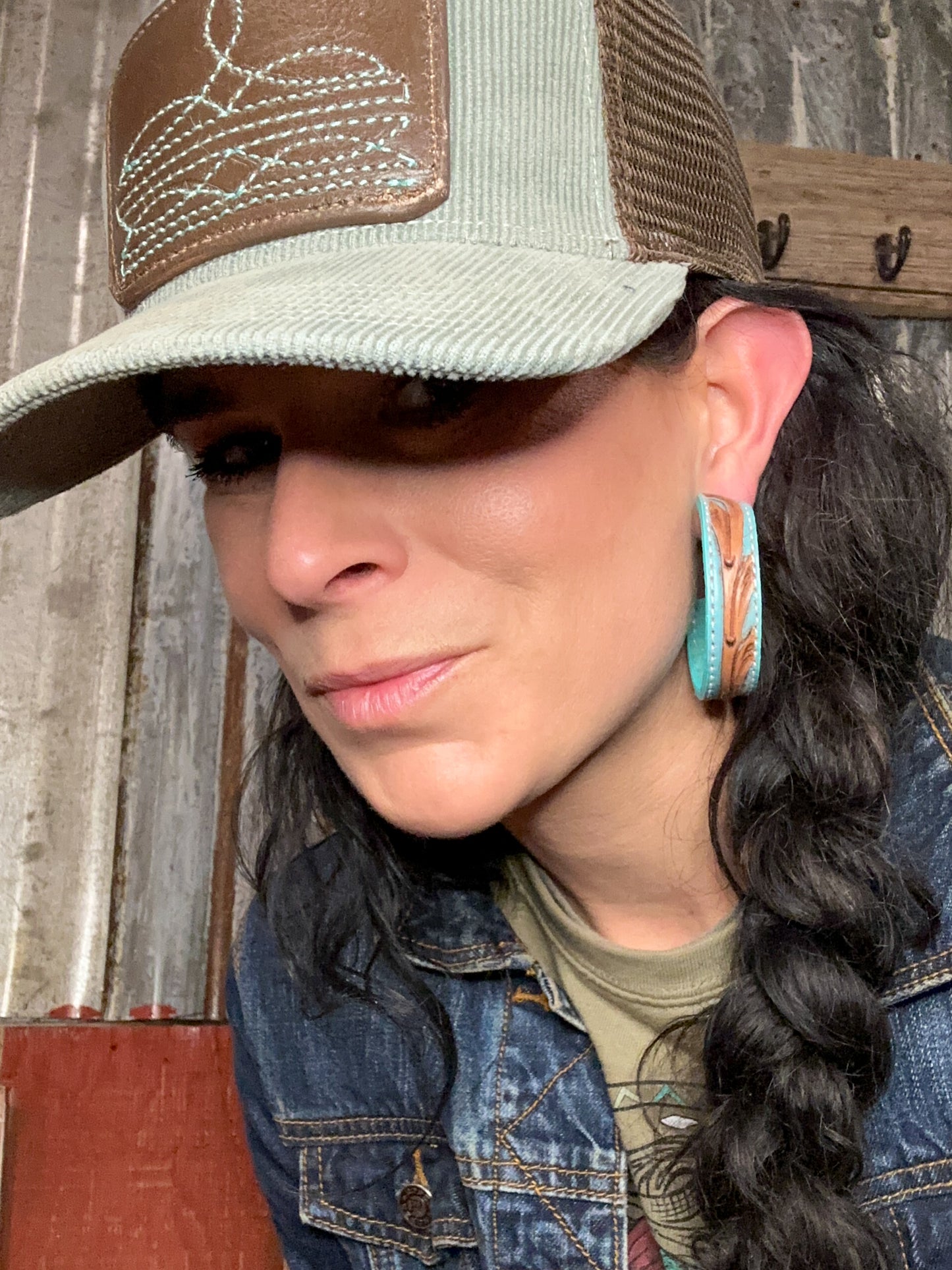 Tooled Vera Hoop Earrings 50mm