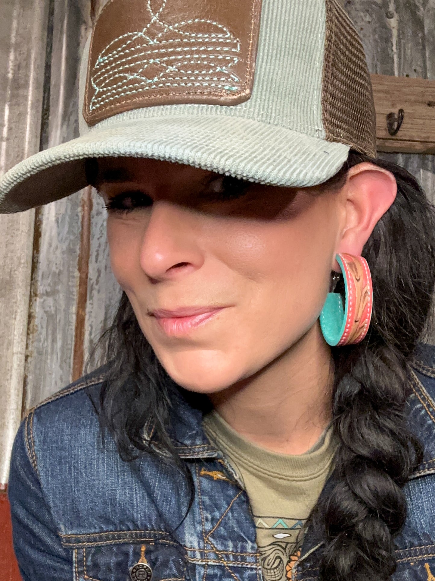 Tooled Vera Hoop Earrings 50mm