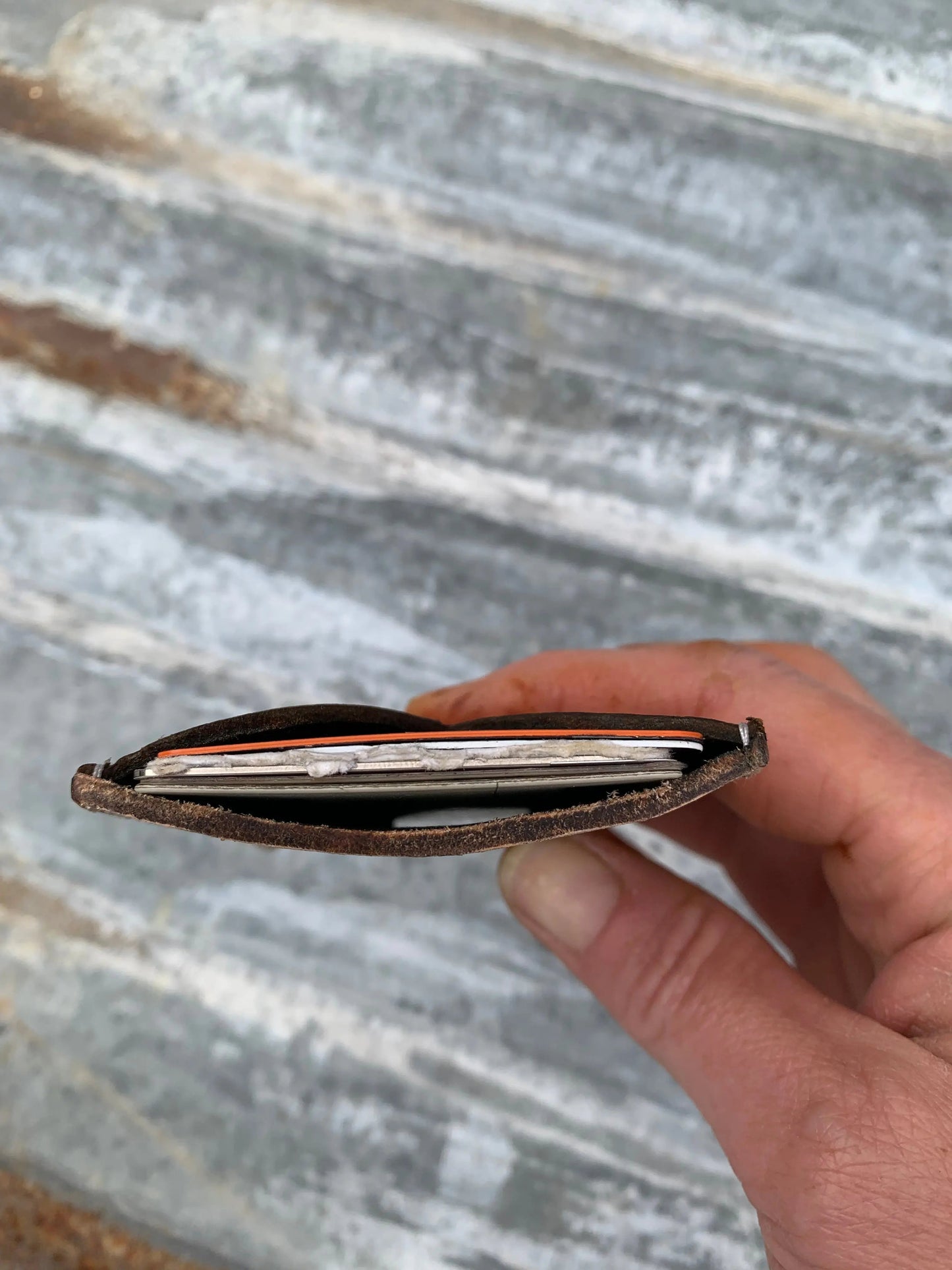 Front Pocket Hand Tooled Leather Wallet with a Turquoise Sun and Flower The Rodeo Rose