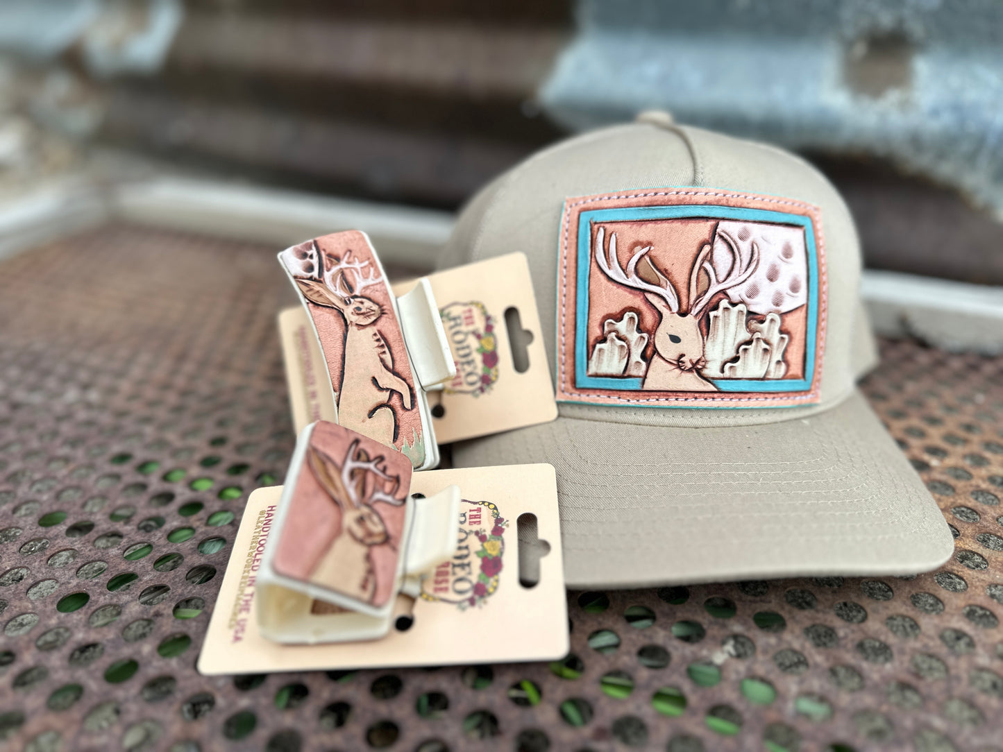 Jackalope Tooled Hairclip Large