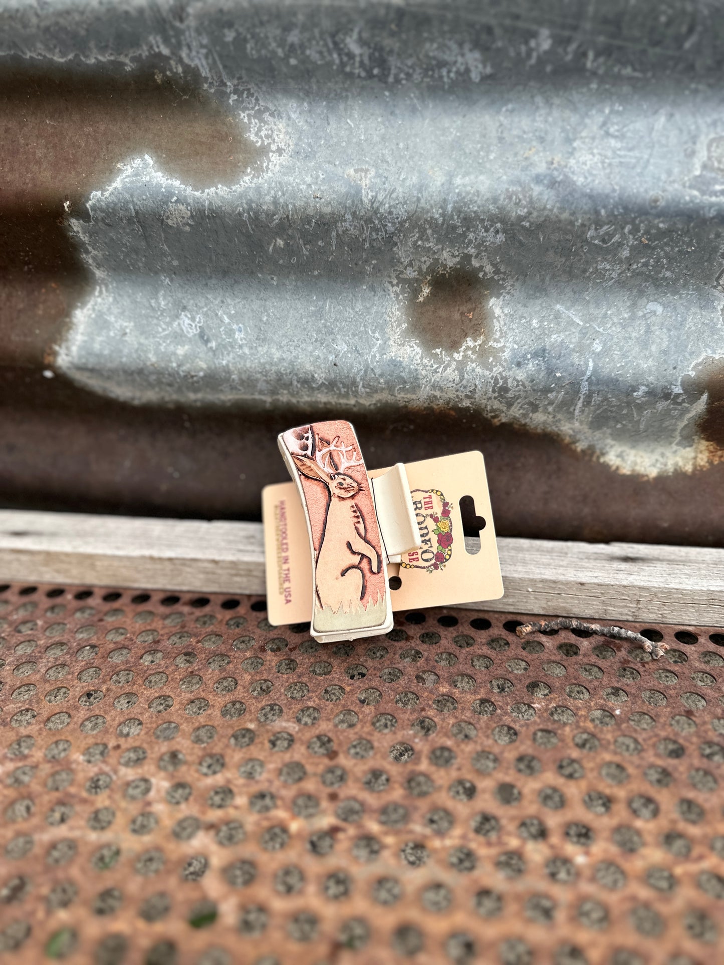 Jackalope Tooled Hairclip Small